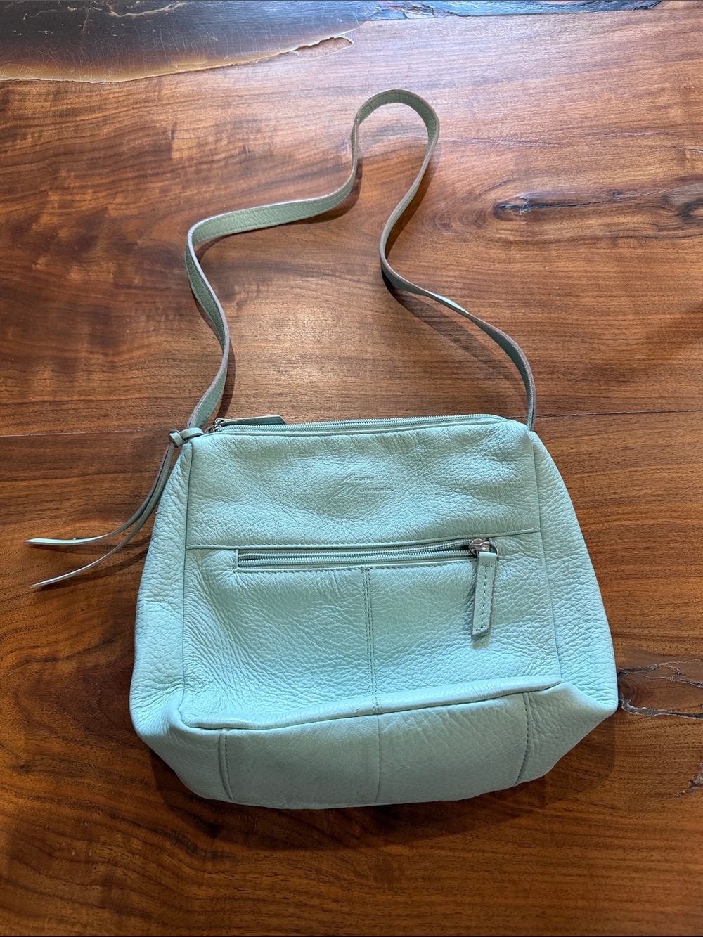 Stone Mountain Pebbled Leather Multiple Pockets Mint/Pale Green Purse